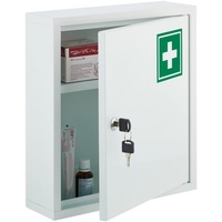 Relaxdays Medizinschrank, abschließbarer Apothekerschrank, für Medikamente, HxBxT: 36 x