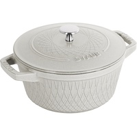Staub Cocotte Twister Schmortopf rund, 20cm weißer trüffel 2.2l