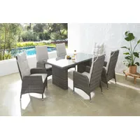 Konifera Casablanca Polyrattan Garten-Essgruppe 7-tlg. Tisch 180 x 90