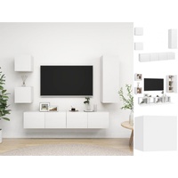 VidaXL 5-tlg. TV-Schrank-Set Weiß Holzwerkstoff