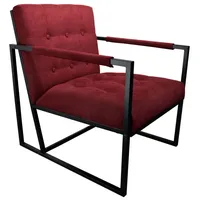 Svita jones Cocktail-Sessel Loungesessel gepolstert mit Stahl-Rahmen Stoff Rot