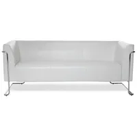 HJH Office Lounge Sofa CURACAO Kunstleder 3-Sitzer weiß