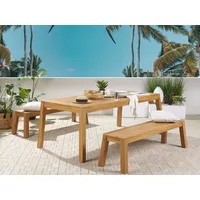 Beliani Gartentisch 210 x 90 x 77 cm Hellbraun