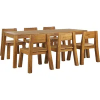 Beliani Gartenmöbel Set Akazienholz hellbraun 6-Sitzer LIVORNO