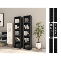 VidaXL CD-Regale 2 Stk. Schwarz 21x16x93,5 cm Holzwerkstoff