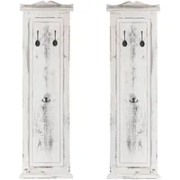 Mendler 2er-Set Garderobe T33, Wandgarderobe Garderobenpaneel, Wandhaken Holz 109x28x4cm
