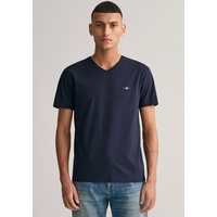 GANT Shield Kurzarm-T-Shirt Mit V-ausschnitt Evening Blue S
