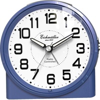 EICHMÜLLER Funkwecker Blau mit Licht, Alarm, Schlummer und Leuchtzeiger,