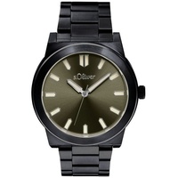 S.Oliver Herren Uhr Armbanduhr Edelstahl schwarz