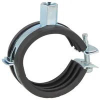 Tecuro Einhand Schraubrohrschelle, M8/M10, verzinkt mit Schallschutzeinlage 48-53 mm