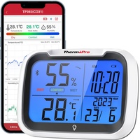 ThermoPro TP393 Bluetooth Hygrometer Thermometer Innen ±0.5°C Luftfeuchtigkeitsmesser mit