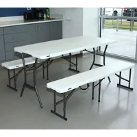 Lifetime Kunststoff Bierzeltgarnitur 3-teilig Weiß 182x76x74 cm