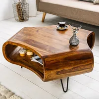 Riess-Ambiente Retro Couchtisch ORGANIC LIVING Sheesham Palisander Hairpin Legs