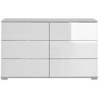 Lomadox Schlafzimmer Kommode mit 6 Schubladen in weiß mit