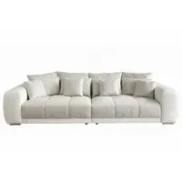 Luma-home Big-Sofa XXL 306 cm, Lounge Couch Kunstleder Weiß