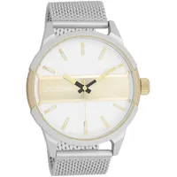 Oozoo Herren Armbanduhr Timepieces Metall Mesh silber UOC11106