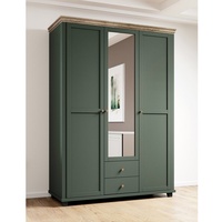 Lomadox Kleiderschrank mit Spiegel Landhausstil EPSOM-83 in grün mit