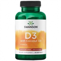 Swanson Vitamin D3 2000 IE mit Kokosnussöl 60