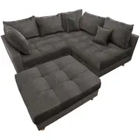 Riess-Ambiente Wohnlandschaft grau Textil, L-Form, 220x85x190 cm, Wohnzimmer, Sofas