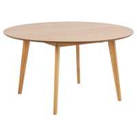 Actona Roxby Esstisch Rubberwood/Holzwerkstoff Ø140x76 cm, Ø: matt Eiche
