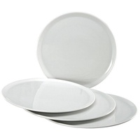 CreaTable Pizzateller Italien 4er Set Porzellan Weiß 33 cm