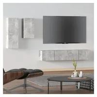 VidaXL 4-tlg. TV-Schrank-Set Betongrau Holzwerkstoff