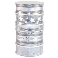 Präsent Geschenkband Weihnachten satiniert silber 15,0/25,0/40,0 mm x 5x