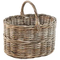 Kobolo Rattankorb Einkaufskorb Korb mit Henkel aus Rattan in
