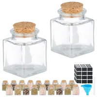 Relaxdays Gewürzgläser 20er Set, Gewürzdosen Glas, 50 ml, mit