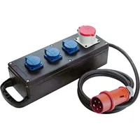 Bachmann Steckdosenleiste, Vollgummi-Verteiler 16A 5P IP44, 1x16A 5p400V 3Schutzkontakt