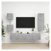 VidaXL 5-tlg. TV-Schrank-Set Betongrau Holzwerkstoff