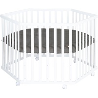 Roba Laufgitter 6-eckig aus Holz weiß - Laufstall für