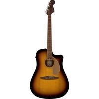 Fender Redondo Player Acoustic Guitar, Walnut Fingerboard, Gold Pickguard,