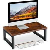 Relaxdays Monitorständer, Bildschirmerhöhung für Schreibtisch, HxBxT: 15 x 40
