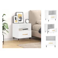 VidaXL Nachttisch Hochglanz-Weiß 40x35x47,5 cm Holzwerkstoff