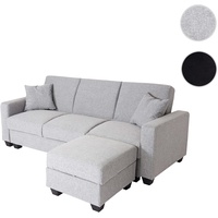 Mendler Sofa HWC-H47 mit Ottomane, Couch Sofa Gästebett, Schlaffunktion