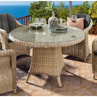Destiny LUNA Gartentisch Ø 100 x 75 cm Beige/Grau