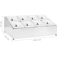 VidaXL Gastronorm-Ständer mit 8 GN 1/6 Behältern Edelstahl