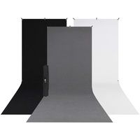 Westcott X-Drop Kit Backdrop Stand mit 3 Hintergr. schwarz/grau/weiss