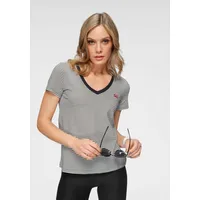 Levi's Perfect V-Neck T-Shirt,Annalise Stripe Cloud Dancer,XS