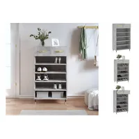 VidaXL Schuhschrank Betongrau 60x35x105 cm Holzwerkstoff
