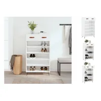 VidaXL Schuhschrank Hochglanz-Weiß 60x35x105 cm Holzwerkstoff