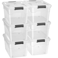 Juskys Aufbewahrungsbox mit Deckel - 6er Set Kunststoff Boxen