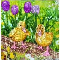 Craft Buddy Crystal Art Card Kit Spring Chicks Diamond