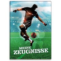 Itenga Zeugnismappe Motiv A4 Sichtbuch, Motiv Fussball, mit 10