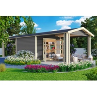 Karibu Gartenhaus Theres 7 inkl. 3,2m 2 Dachausbauelementen -