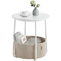 VASAGLE Beistelltisch rund Beige Spanplatte 45 x 45 x