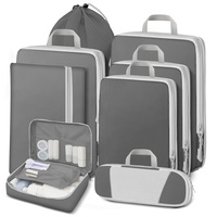 Lannvan Koffer Organizer Set 8 Teilige,Platzsparendes Packing Cubes Compression,Ultraleichte