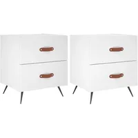VidaXL Nachttische 2 Stk. Weiß 40x35x47,5 cm Holzwerkstoff