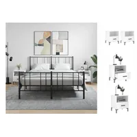 VidaXL Nachttische 2 Stk. Hochglanz-Weiß 40x35x47,5 cm Holzwerkstoff